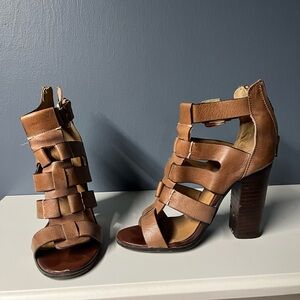 Brown Strappy Heeled Sandals